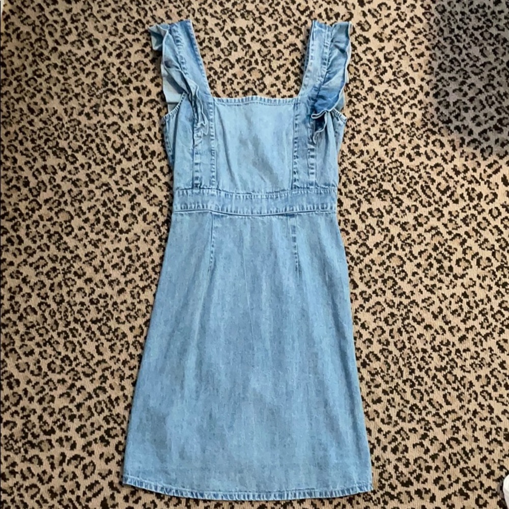 Denim colored soft dress a little above knee